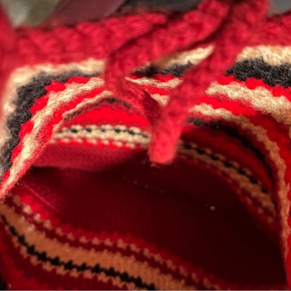 Y2K Retro ANGRY BIRDS Knit Crochet BOHO Double Strap Tote Bag Purse RARE - Picture 11 of 16